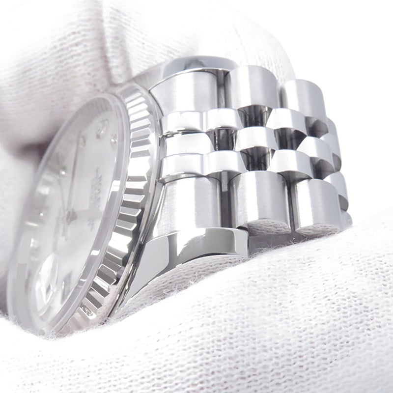 ロレックス デイトジャスト36 SS/K18 ランダムシリアル ルーレット 116234G ROLEX 腕時計 ホワイトシェル文字盤 10Pダイヤ