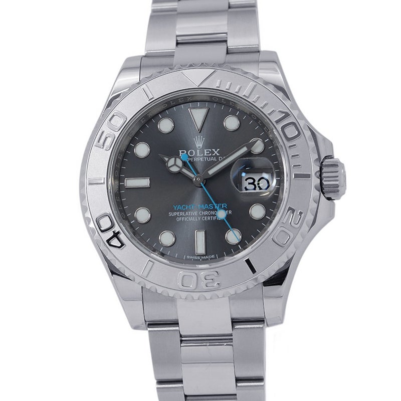 ロレックス ヨットマスター ロレジウム SS/プラチナ ランダムシリアル ルーレット 116622 ROLEX 腕時計 ダークロジウム文字盤