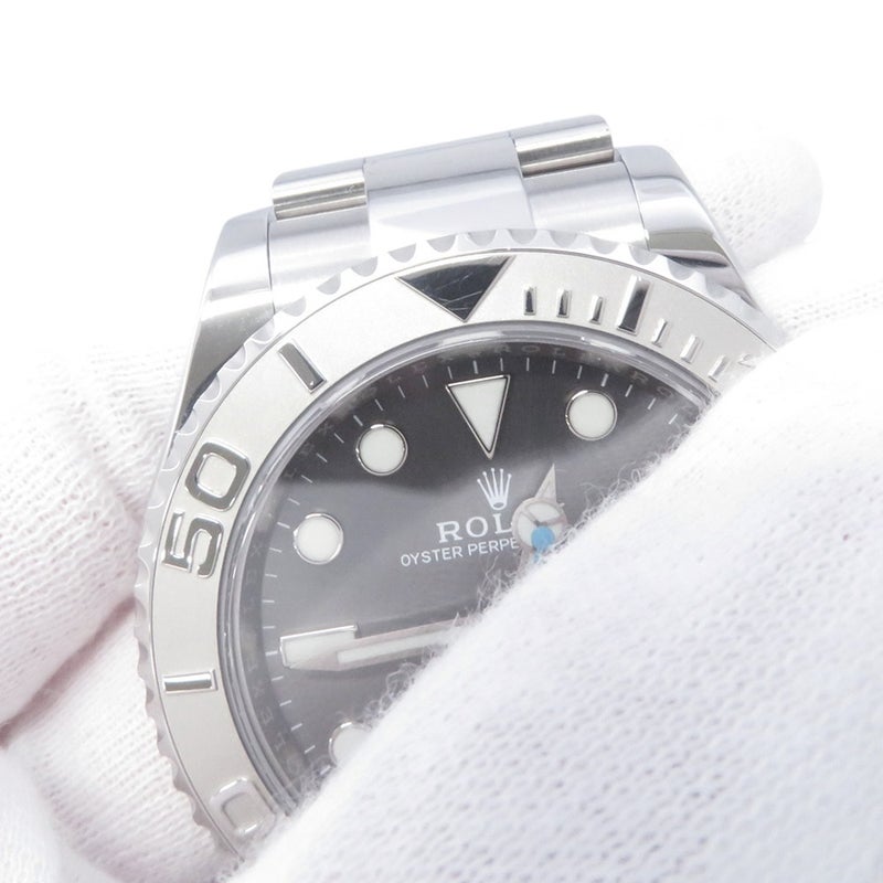 ロレックス ヨットマスター ロレジウム SS/プラチナ ランダムシリアル ルーレット 116622 ROLEX 腕時計 ダークロジウム文字盤