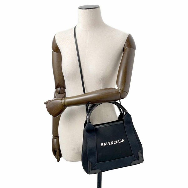 バレンシアガ ハンドバッグ ネイビーカバ XS 390346 BALENCIAGA バッグ 2wayショルダーバッグ黒 ポーチ付き