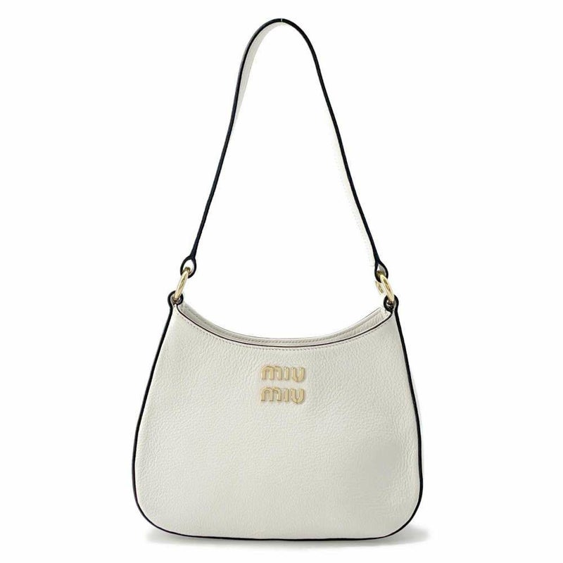 プラダ ショルダーバッグ マドラス レザー 5BC105 Miu Miu ワンショルダーバッグ ハンドバッグ 白