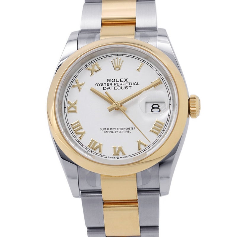 ロレックス デイトジャスト SS/K18YG ランダムシリアル ルーレット 126203 ROLEX 腕時計 白文字盤