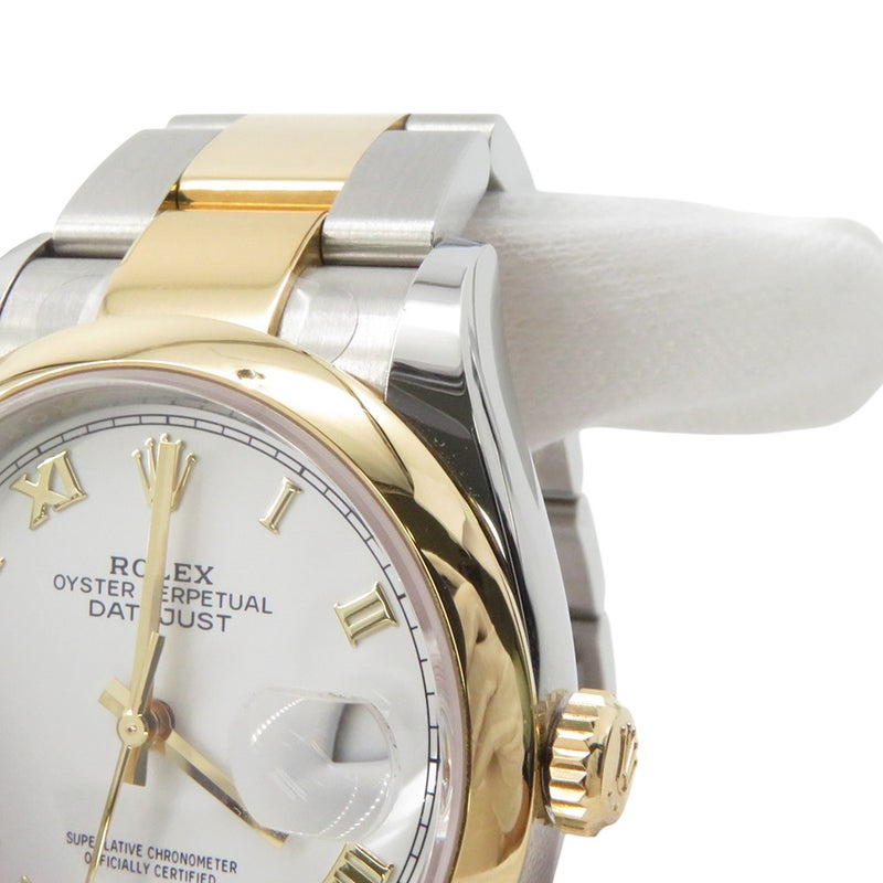 ロレックス デイトジャスト SS/K18YG ランダムシリアル ルーレット 126203 ROLEX 腕時計 白文字盤