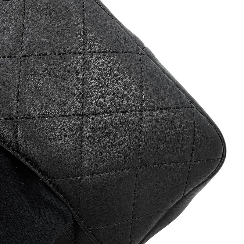 シャネル チェーンショルダーバッグ マトラッセ ココマーク トップハンドル ミニフラップ AS1357 CHANEL 黒