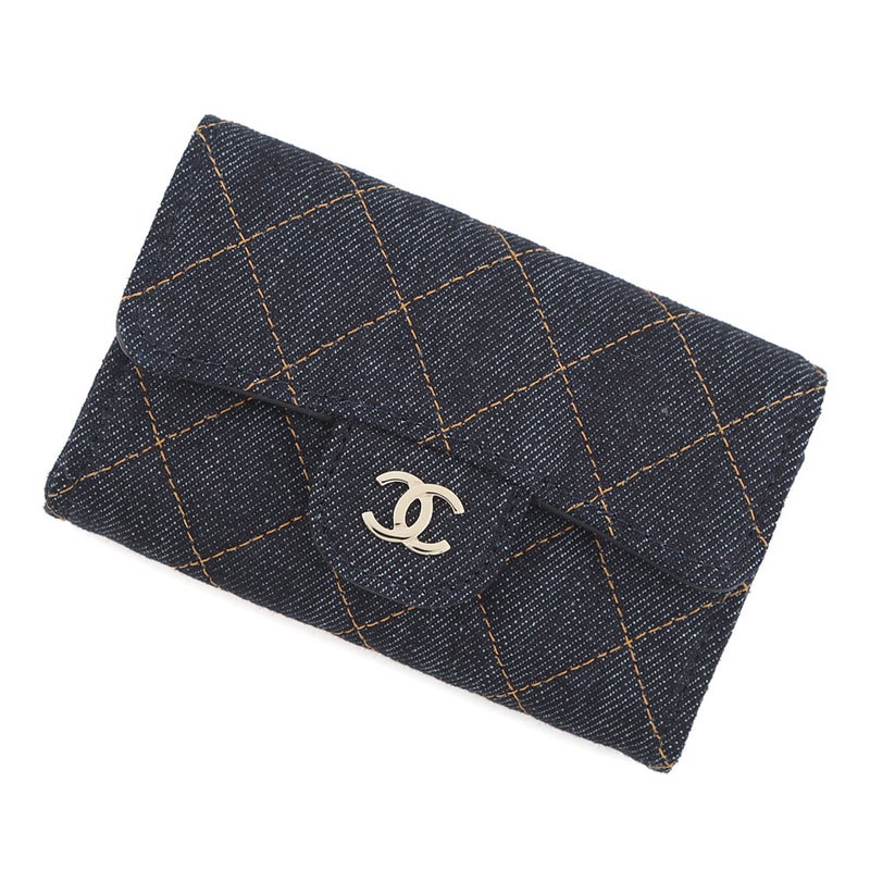 シャネル カードケース マトラッセ クラシックカードケース ココマーク デニム AP0214 CHANEL 名刺入れ