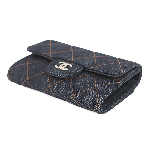 シャネル カードケース マトラッセ クラシックカードケース ココマーク デニム AP0214 CHANEL 名刺入れ