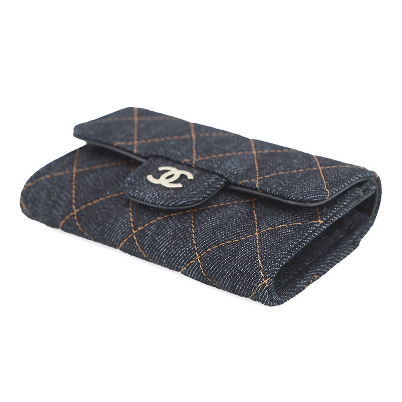 シャネル カードケース マトラッセ クラシックカードケース ココマーク デニム AP0214 CHANEL 名刺入れ