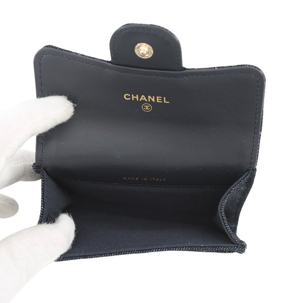 シャネル カードケース マトラッセ クラシックカードケース ココマーク デニム AP0214 CHANEL 名刺入れ