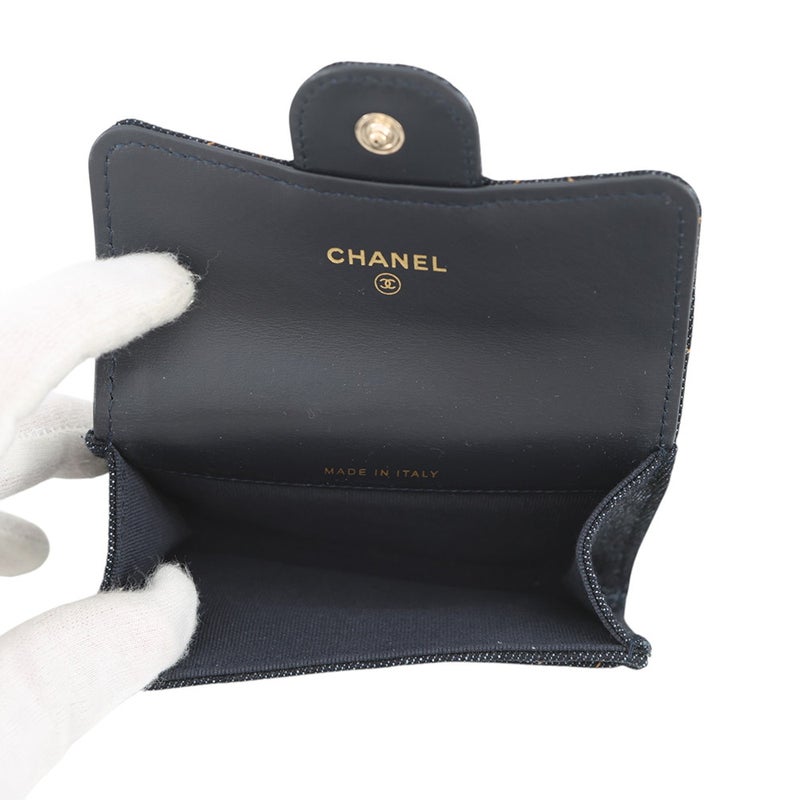 シャネル カードケース マトラッセ クラシックカードケース ココマーク デニム AP0214 CHANEL 名刺入れ