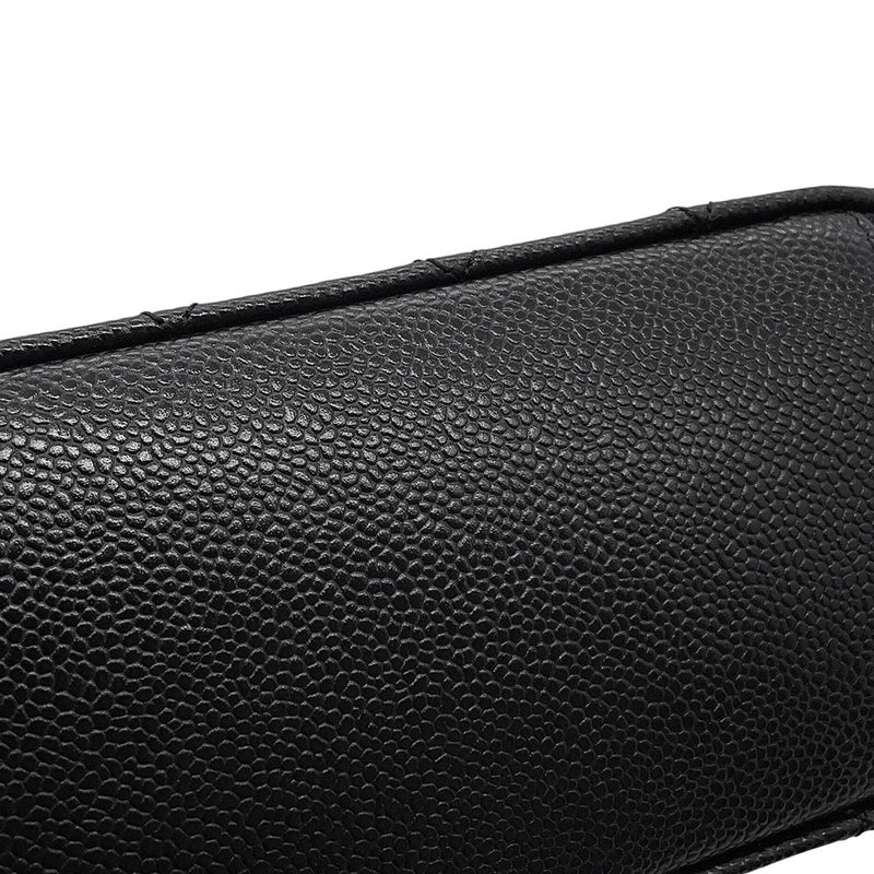 シャネル チェーンショルダーバッグ ココマーク マトラッセ バニティ トップハンドル キャビアスキン AS3221 CHANEL 黒