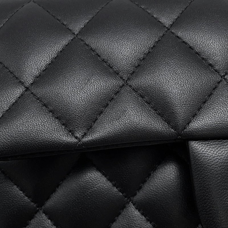 シャネル チェーンショルダーバッグ マトラッセ ココマーク トップハンドル ミニ フラップ ラムスキン AS2431 CHANEL 黒