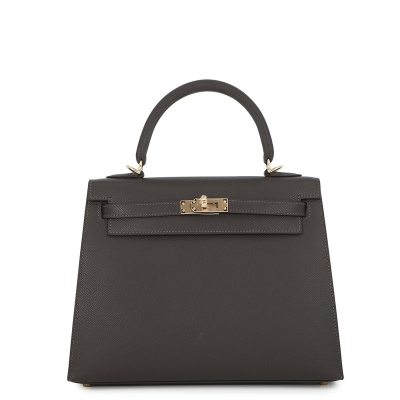 エルメス ハンドバッグ ケリー25 外縫い べブラン/シャンパンゴールド金具 エプソン G刻印 HERMES Kelly 2wayバッグ