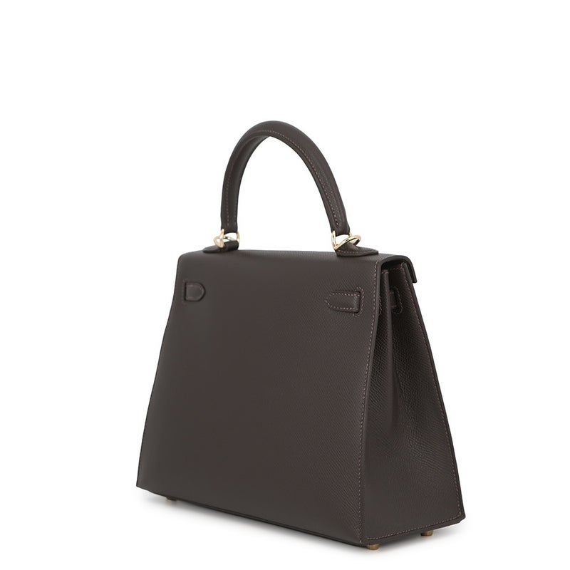 エルメス ハンドバッグ ケリー25 外縫い べブラン/シャンパンゴールド金具 エプソン G刻印 HERMES Kelly 2wayバッグ