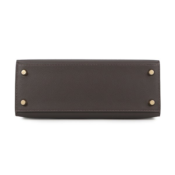 エルメス ハンドバッグ ケリー25 外縫い べブラン/シャンパンゴールド金具 エプソン G刻印 HERMES Kelly 2wayバッグ