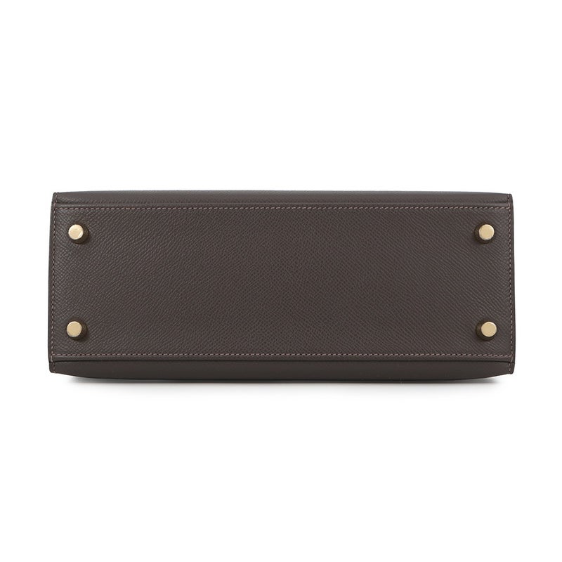 エルメス ハンドバッグ ケリー25 外縫い べブラン/シャンパンゴールド金具 エプソン G刻印 HERMES Kelly 2wayバッグ