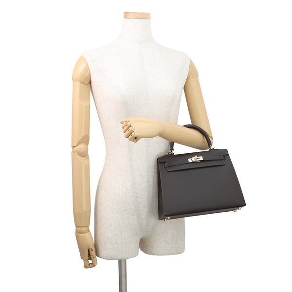エルメス ハンドバッグ ケリー25 外縫い べブラン/シャンパンゴールド金具 エプソン G刻印 HERMES Kelly 2wayバッグ