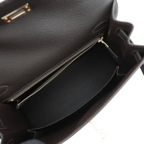エルメス ハンドバッグ ケリー25 外縫い べブラン/シャンパンゴールド金具 エプソン G刻印 HERMES Kelly 2wayバッグ