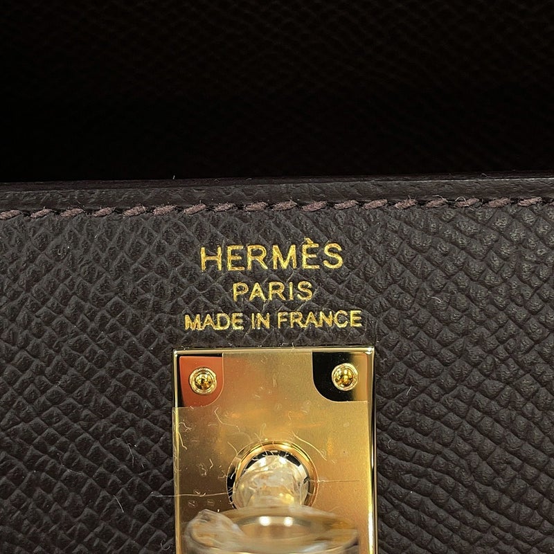 エルメス ハンドバッグ ケリー25 外縫い べブラン/シャンパンゴールド金具 エプソン G刻印 HERMES Kelly 2wayバッグ