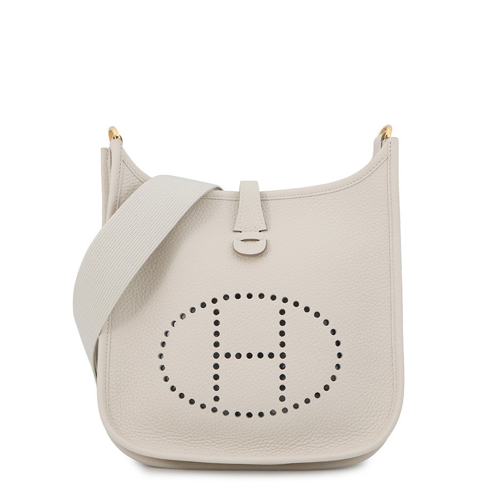 【美品】HERMES エルメス エブリンII PM トリヨン L刻印 ホワイト エルメス ショルダーバッグ エブリン3 23 クレ/ゴールド金具 トリヨン