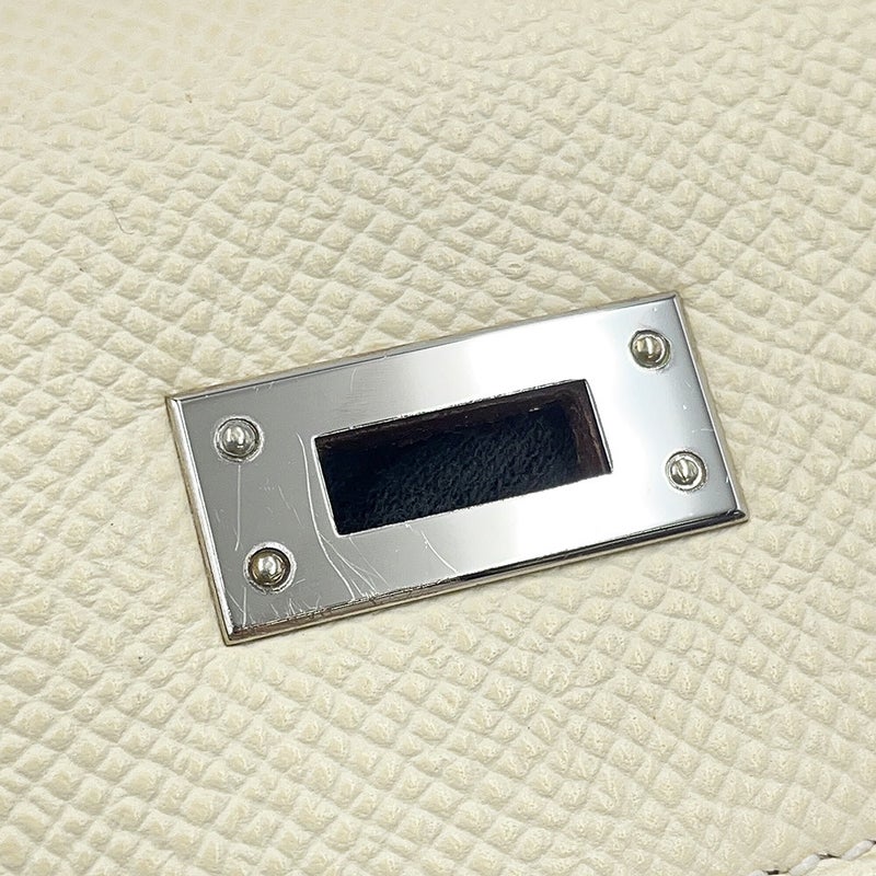 エルメス ハンドバッグ ケリー25 外縫い トリコロール ナタ/ジョーヌプッサン/セサミ/シルバー金具 エプソン U刻印２wayショルダー