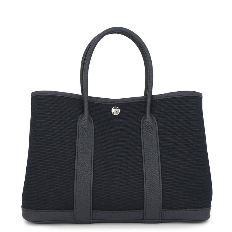 エルメス トートバッグ ガーデンパーティTPM ブルーインディゴ/シルバー金具 トワルアッシュ/ネゴンダ G刻印 HERMES