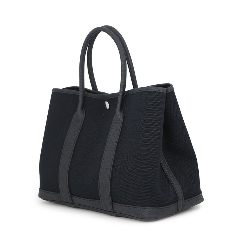 エルメス トートバッグ ガーデンパーティTPM ブルーインディゴ/シルバー金具 トワルアッシュ/ネゴンダ G刻印 HERMES