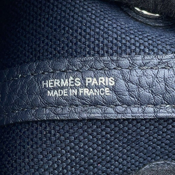 エルメス トートバッグ ガーデンパーティTPM ブルーインディゴ/シルバー金具 トワルアッシュ/ネゴンダ G刻印 HERMES