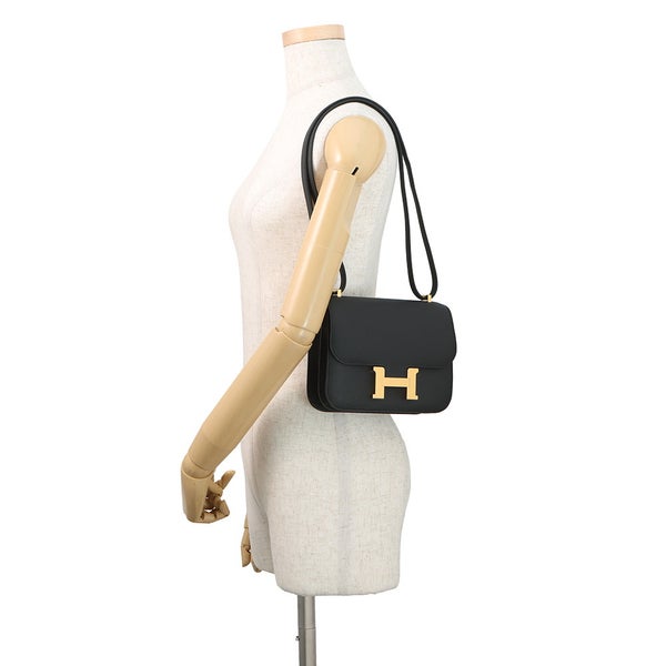 エルメス ショルダーバッグ ミニ コンスタンス3 ミロワール ブラック/ゴールド金具 エプソン G刻印 HERMES 黒