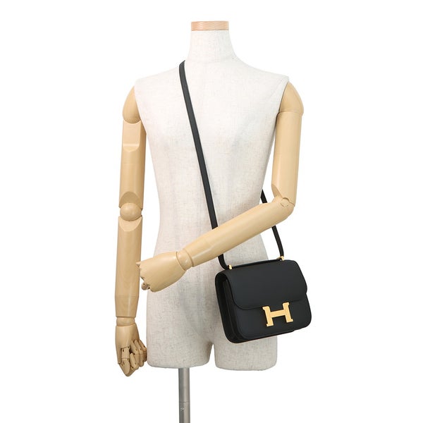 エルメス ショルダーバッグ ミニ コンスタンス3 ミロワール ブラック/ゴールド金具 エプソン G刻印 HERMES 黒
