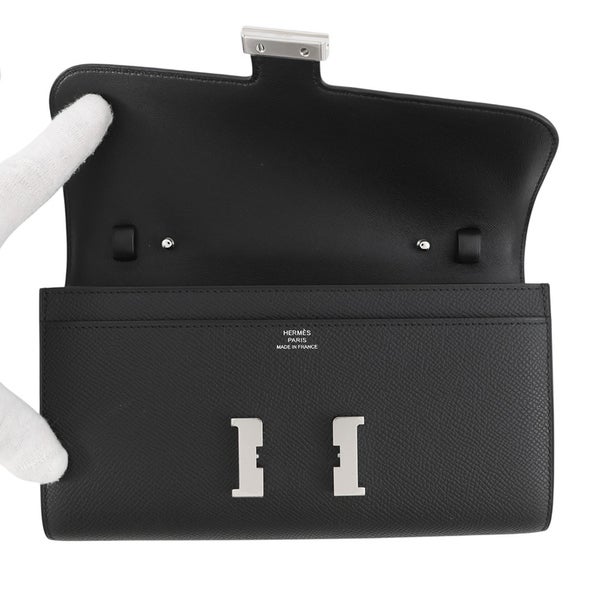 エルメス 長財布 コンスタンス トゥーゴー ロング ブラック/シルバー金具 エプソン G刻印 財布
