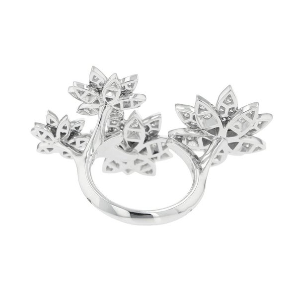 ヴァンクリーフ&アーペル リング ロータス アントレ レ ドア リング 4フラワー ダイヤモンド 114P 1.18ct K18WG VCARP7TF00 指輪