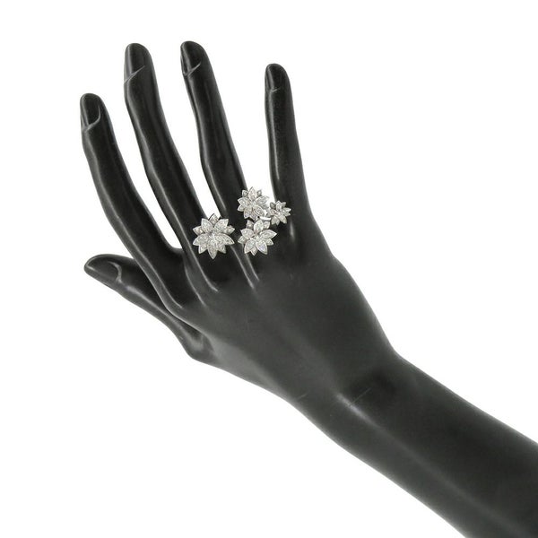 ヴァンクリーフ&アーペル リング ロータス アントレ レ ドア リング 4フラワー ダイヤモンド 114P 1.18ct K18WG VCARP7TF00 指輪