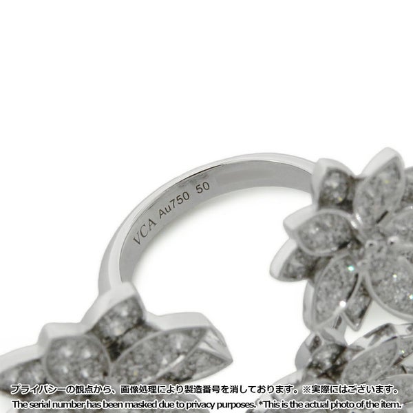 ヴァンクリーフ&アーペル リング ロータス アントレ レ ドア リング 4フラワー ダイヤモンド 114P 1.18ct K18WG VCARP7TF00 指輪
