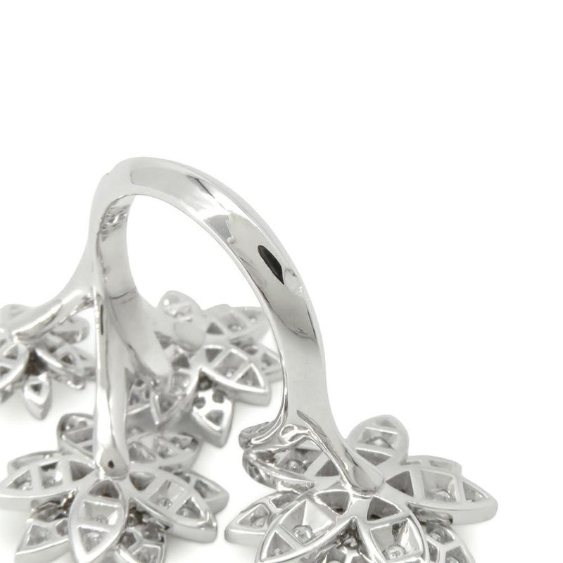 ヴァンクリーフ&アーペル リング ロータス アントレ レ ドア リング 4フラワー ダイヤモンド 114P 1.18ct K18WG VCARP7TF00 指輪