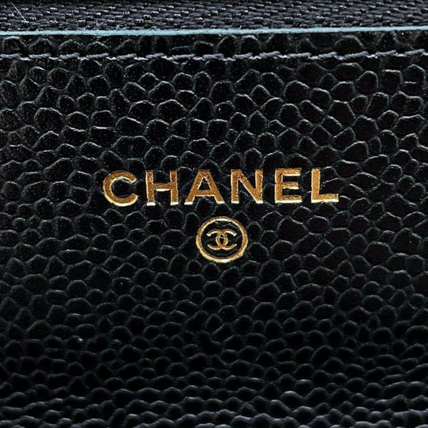 シャネル チェーンウォレット クラシック マトラッセ ココマーク キャビアスキン AP0250 CHANEL 財布 黒