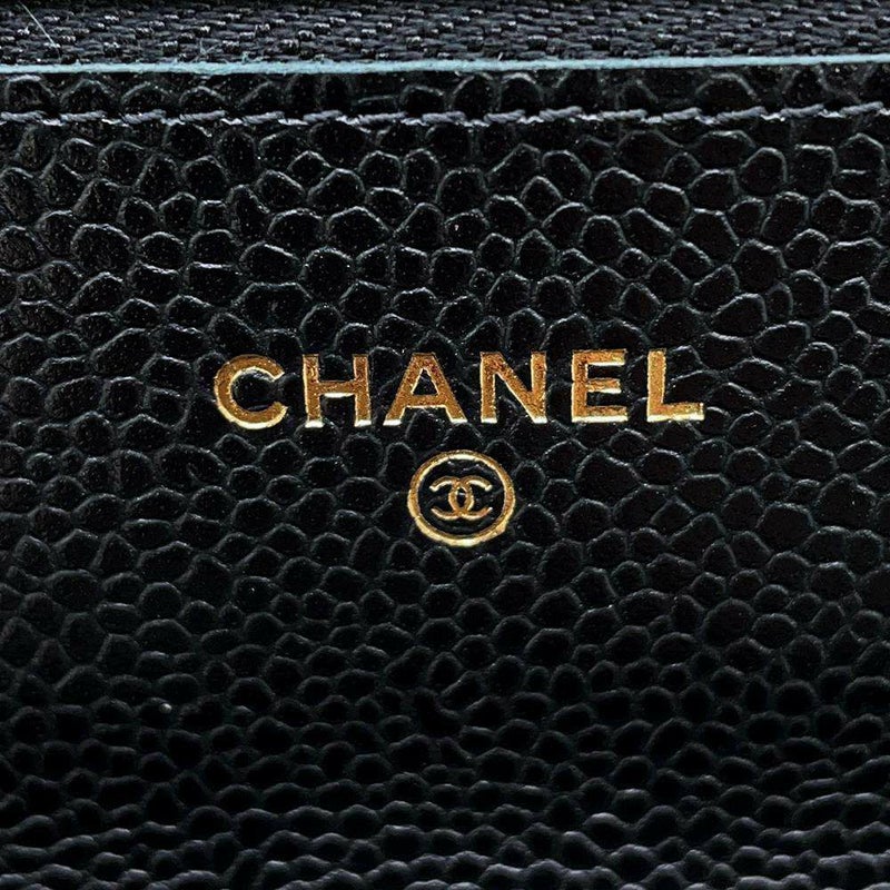 シャネル チェーンウォレット クラシック マトラッセ ココマーク キャビアスキン AP0250 CHANEL 財布 黒