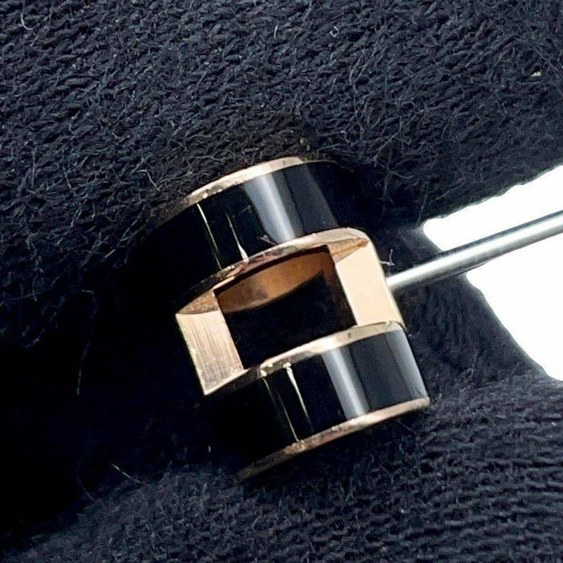 エルメス ピアス ポップアッシュ ブラック/ピンクゴールド金具 Hモチーフ HERMES Pop H ポップH  黒