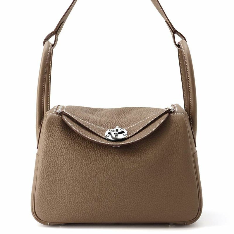 エルメス リンディ26 エトゥープ/シルバー金具 トリヨンクレマンス W刻印 HERMES 2wayショルダー