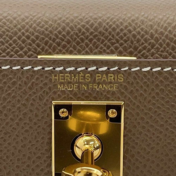 エルメス ハンドバッグ ミニケリードゥ 外縫い エトゥープ/ゴールド金具 エプソン W刻印 2wayショルダー