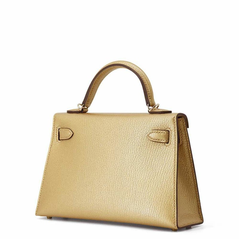 エルメス ハンドバッグ ミニケリードゥ 外縫い ドレ/シャンパンゴールド金具 シェブルシャムキラ W刻印 2wayショルダー