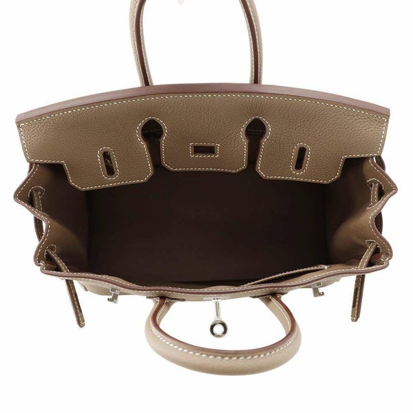 エルメス バーキン25 エトゥープ/シルバー金具 トゴ W刻印 HERMES Birkin ハンドバッグ