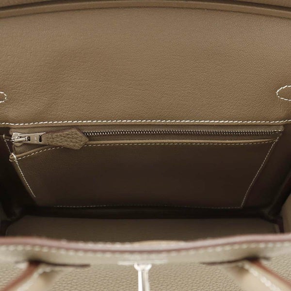 エルメス バーキン25 エトゥープ/シルバー金具 トゴ W刻印 HERMES Birkin ハンドバッグ
