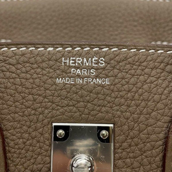 エルメス バーキン25 エトゥープ/シルバー金具 トゴ W刻印 HERMES Birkin ハンドバッグ