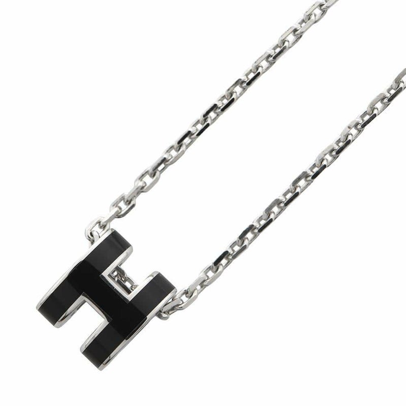 エルメス ネックレス ミニ・ポップアッシュ ブラック/シルバー金具 HERMES アクセサリー