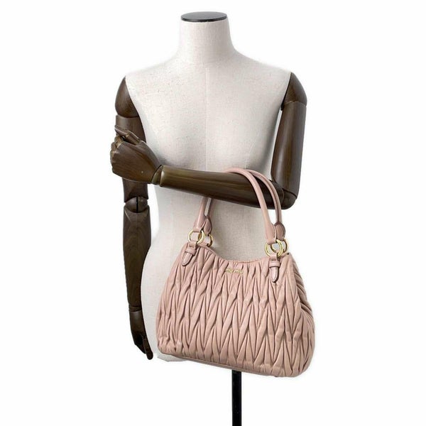 ミュウミュウ ハンドバッグ マテラッセ ギャザー 5BE886 Miu Miu 2wayショルダーバッグ