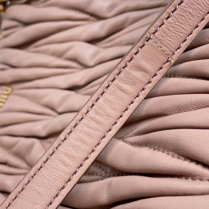 ミュウミュウ ハンドバッグ マテラッセ ギャザー 5BE886 Miu Miu 2wayショルダーバッグ