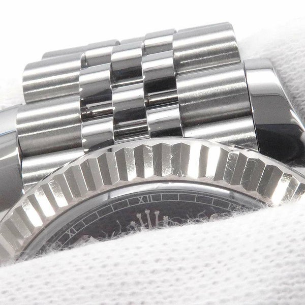 ロレックス デイトジャスト41 SS/K18 10Pダイヤ ランダムシリアル ルーレット 126334G ROLEX 腕時計 黒文字盤