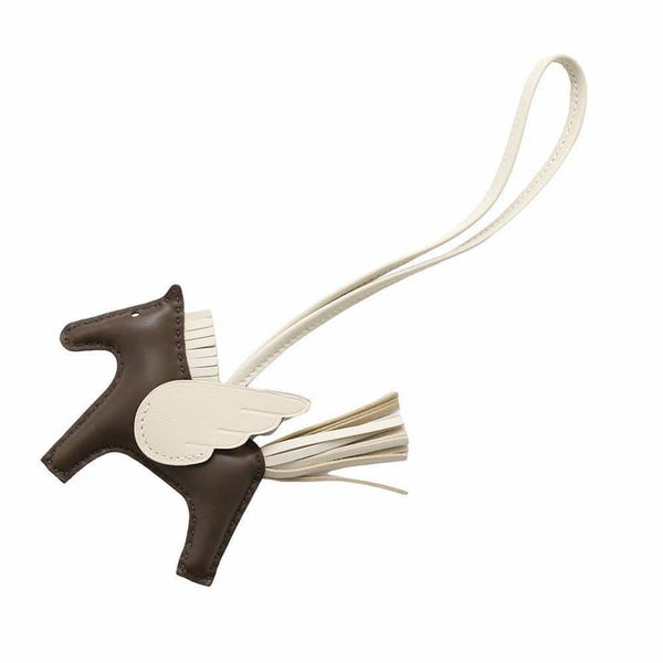エルメス バッグチャーム ロデオPM ペガサス ショコラ/クレ ラムスキン W刻印 HERMES チャーム