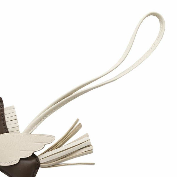 エルメス バッグチャーム ロデオPM ペガサス ショコラ/クレ ラムスキン W刻印 HERMES チャーム