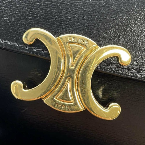 セリーヌ 三つ折り財布 トリオンフ スモール フラップウォレット 10D783DPV.38NO CELINE 財布 黒